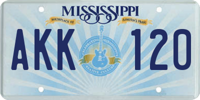 MS license plate AKK120