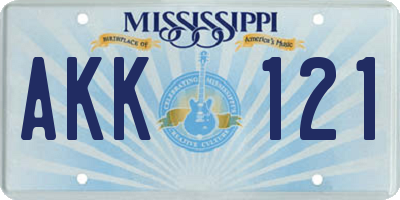 MS license plate AKK121