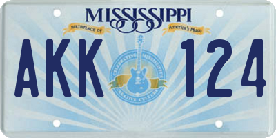 MS license plate AKK124
