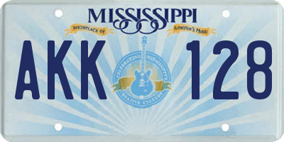 MS license plate AKK128