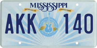 MS license plate AKK140