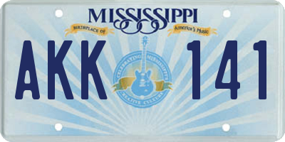 MS license plate AKK141