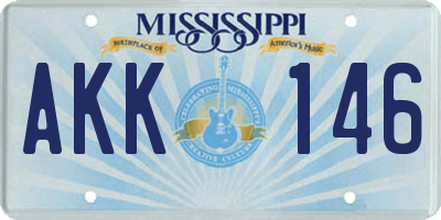 MS license plate AKK146