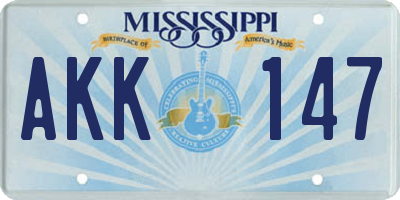MS license plate AKK147