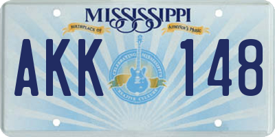 MS license plate AKK148