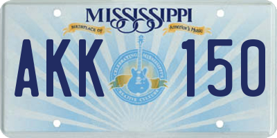 MS license plate AKK150