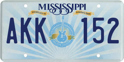 MS license plate AKK152