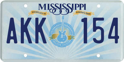 MS license plate AKK154