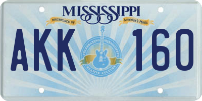 MS license plate AKK160