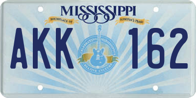 MS license plate AKK162