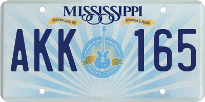 MS license plate AKK165