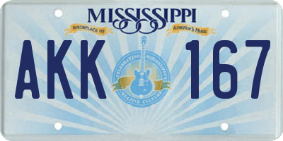 MS license plate AKK167