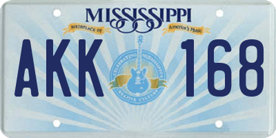 MS license plate AKK168