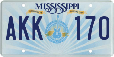 MS license plate AKK170