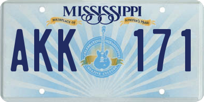 MS license plate AKK171