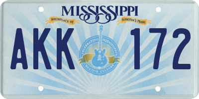 MS license plate AKK172