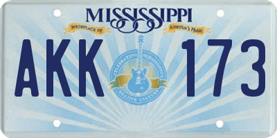 MS license plate AKK173