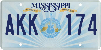 MS license plate AKK174