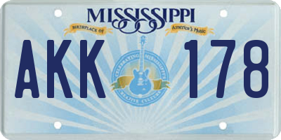 MS license plate AKK178