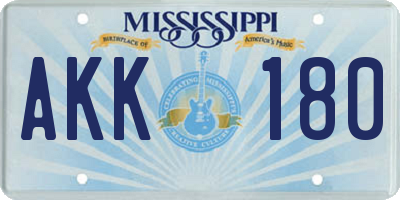 MS license plate AKK180