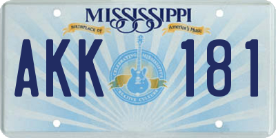MS license plate AKK181