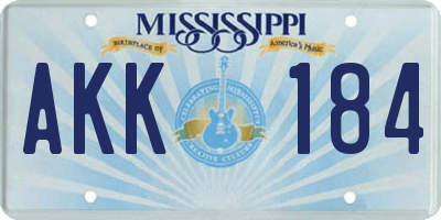 MS license plate AKK184