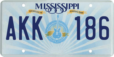 MS license plate AKK186