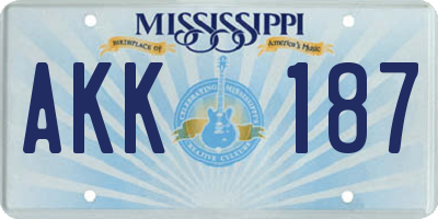 MS license plate AKK187