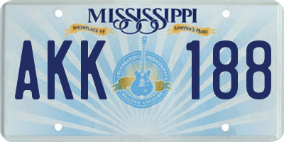 MS license plate AKK188