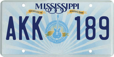 MS license plate AKK189