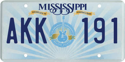 MS license plate AKK191