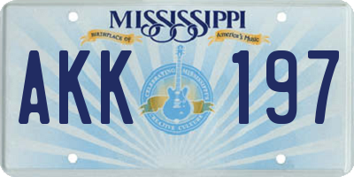 MS license plate AKK197