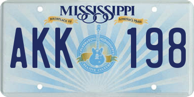 MS license plate AKK198