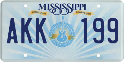 MS license plate AKK199