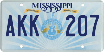 MS license plate AKK207