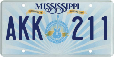 MS license plate AKK211