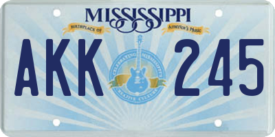MS license plate AKK245