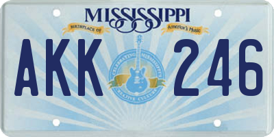 MS license plate AKK246