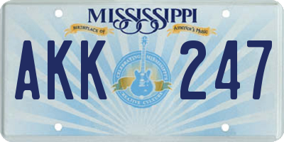MS license plate AKK247
