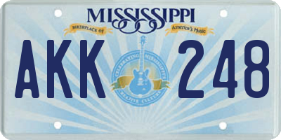 MS license plate AKK248