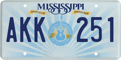 MS license plate AKK251