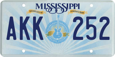 MS license plate AKK252
