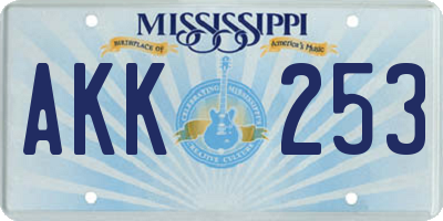 MS license plate AKK253