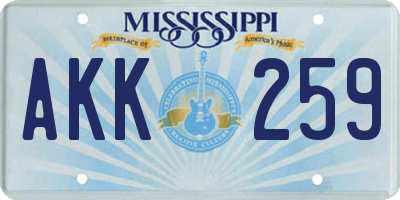 MS license plate AKK259