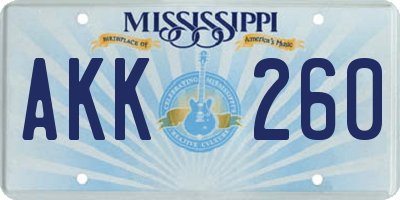 MS license plate AKK260