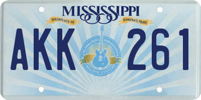 MS license plate AKK261