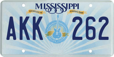 MS license plate AKK262