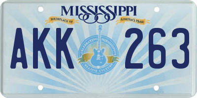 MS license plate AKK263