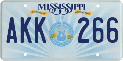 MS license plate AKK266