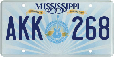MS license plate AKK268